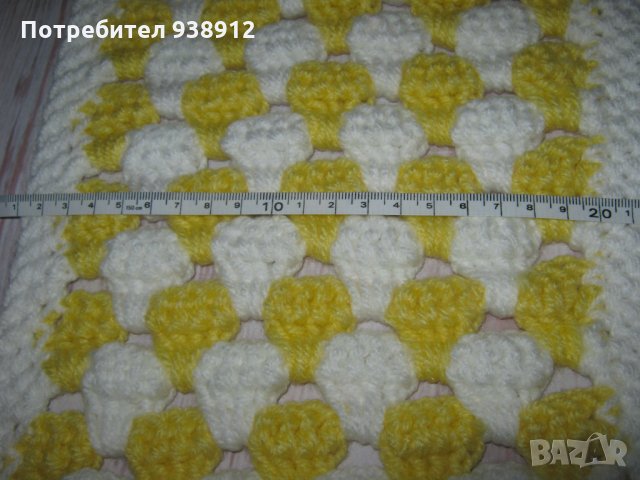 Дамски шал "Сладолед" в бяло и светло жълто, снимка 7 - Шалове - 35253211