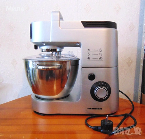 Планетарен Миксер + Аксесоар Блендер , с Елиптично Движение 1500 W, Купа 5.5 л, 6 Скорости Heinner, снимка 6 - Миксери - 53885764