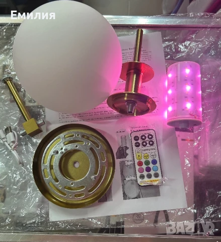 Комплект 2 броя лампи с дистанционно, снимка 4 - Лампи за стена - 51219843