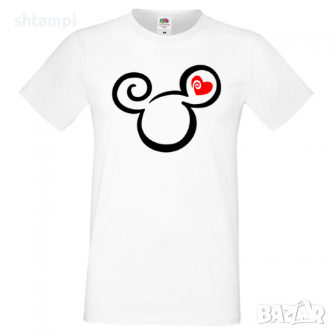 Мъжка тениска Mickey Head Love Подарък,Изненада,Рожден ден, снимка 10 - Тениски - 36576038