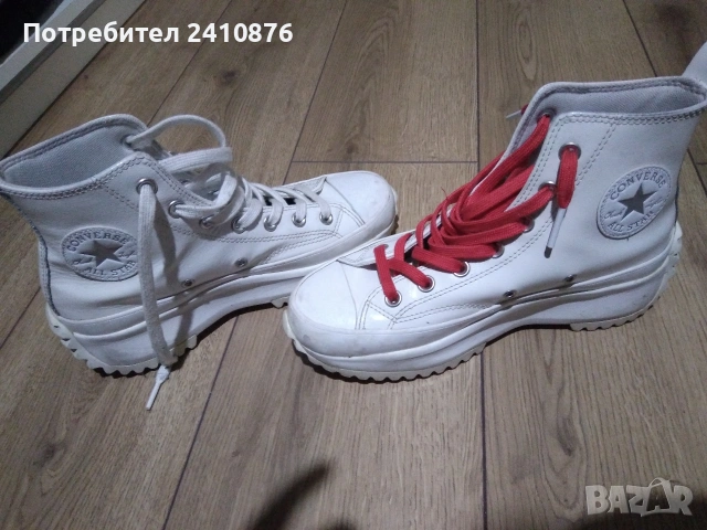 Converse бели кецове , снимка 3 - Кецове - 53055606