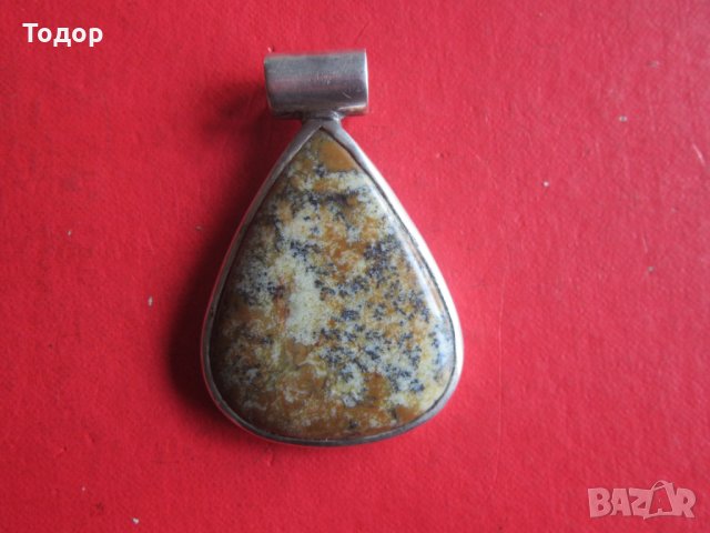 Сребърен медальон висулка колие с камък , снимка 7 - Колиета, медальони, синджири - 35103256