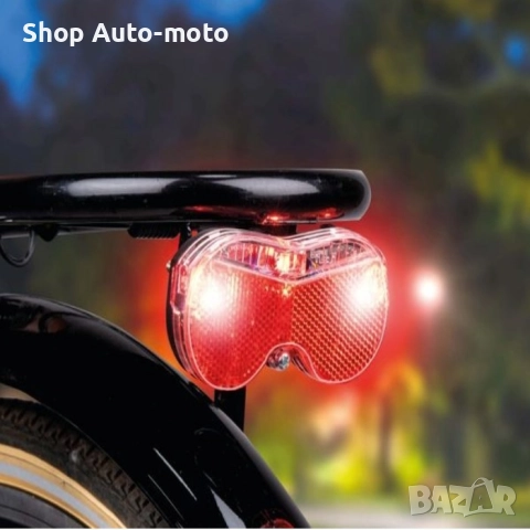 Универсален заден стоп за велосипед с вграден рефлектор 3 светодиода, на батерии, DUNLOP