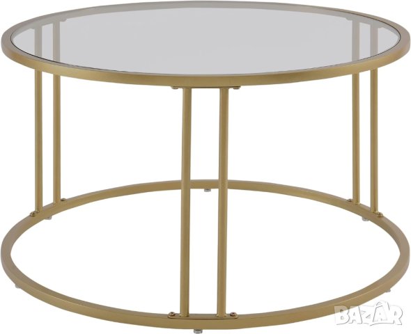 Стъклена холна маса / Масичка за кафе YKFZ-21404-GD, снимка 2 - Маси - 42915149