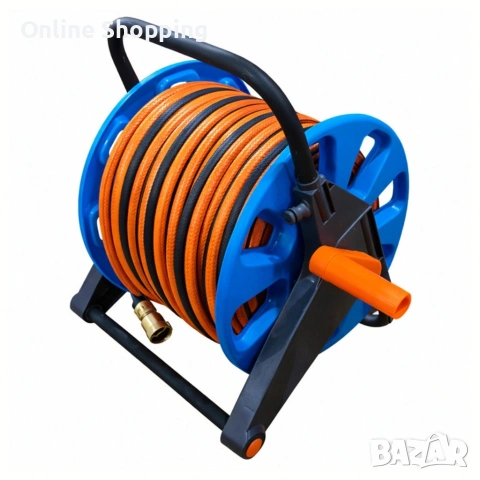 Преносима макара за градински маркуч, снимка 10 - Напояване - 53375435