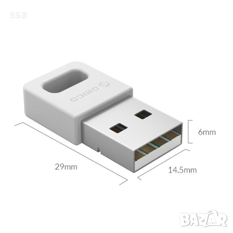 Orico блутут адаптер Bluetooth 4.0 USB adapter, white - BTA-409-WH, снимка 1 - Мрежови адаптери - 44782685