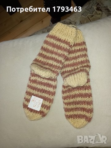 Ръчно плетени детски чорапи от вълна, снимка 1