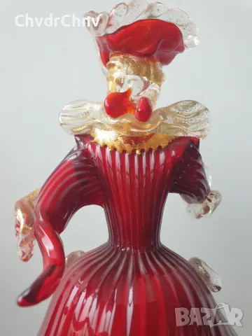 Murano стъкло статуетки 21см/2бр Мурано стари венециански стъклени фигури/танцьори-злато, снимка 12 - Статуетки - 50372542