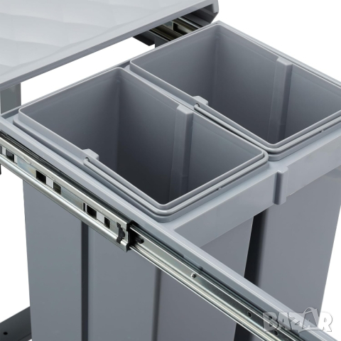 Relaxdays Einbaumülleimer 3-посочен разтегателен кухненски кош за боклук за под шкаф, снимка 3 - Други - 44600848