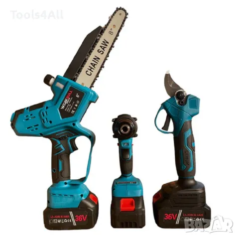 Комплект WerkBull 3в1: Лозарска Ножица, Мини резачка с омасляване и Ударен винтоверт, снимка 3 - Винтоверти - 48094131