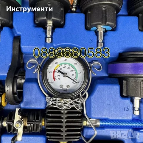 Тестер за измерване налягането в радиатора и охлаждащата система 28 части, снимка 6 - Други инструменти - 51191959