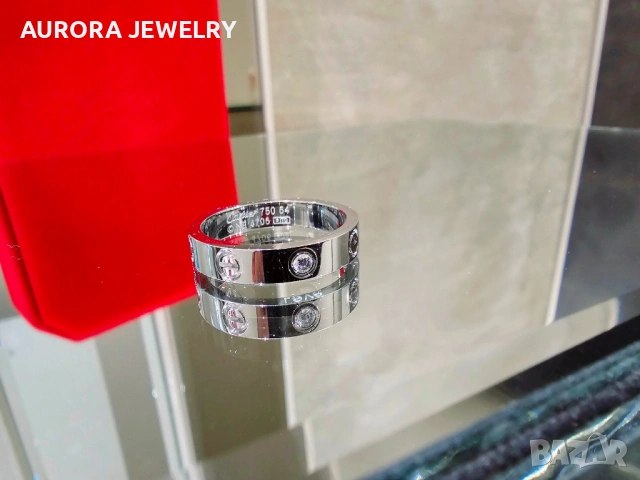 CARTIER Love White Gold 1 Diamond Small Model Пръстен, снимка 4 - Пръстени - 53194448