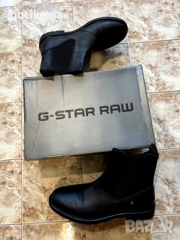 Оригинални мъжки черни боти ботуши обувки G-STAR - размер 43 като нови, снимка 2 - Мъжки боти - 52334367