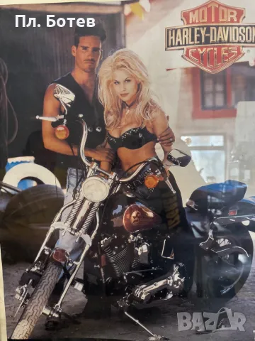 Стар плакат на Harley Davidson, снимка 2 - Колекции - 48278344
