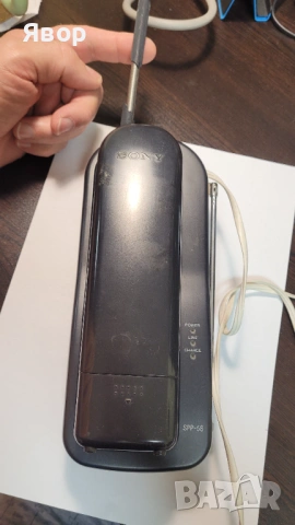Телефон безжичен стар с кабел  работещ Sony, снимка 2 - Антикварни и старинни предмети - 54240180