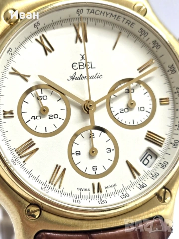 Златен часовник EBEL Chronograph 18к, снимка 8 - Луксозни - 53956601