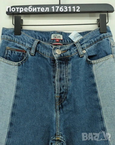 Tommy Hilfiger дамски дънки номер 28 в синьо 100% памук mom style, нови с етикети, снимка 3 - Дънки - 54088678
