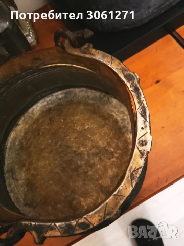 Масивен Старо Античен голям ръчно изкован меден котел, от 1920г. калайдисан отвътре , снимка 6 - Антикварни и старинни предмети - 53949206