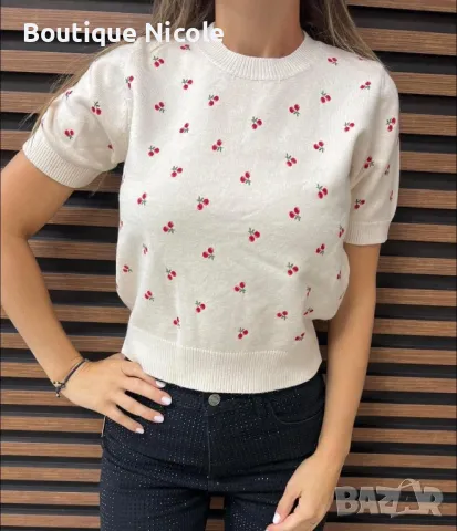 Блузки с къс ръкав - машинно плетиво  , снимка 1