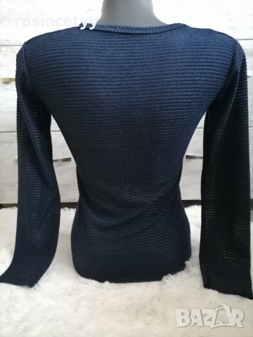 синя блузка, снимка 7 - Блузи с дълъг ръкав и пуловери - 23917136