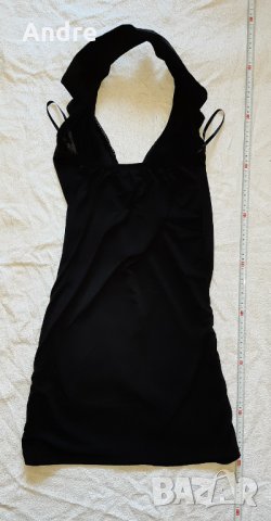 рокля - черна с гол гръб и яка , снимка 2 - Рокли - 30375185