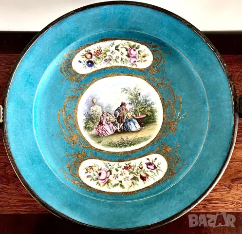 Порцеланова съд Sevres с бронзова рамка в стил Луи ХVI, снимка 3 - Антикварни и старинни предмети - 48997367