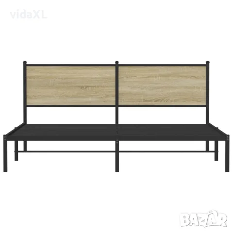 vidaXL Метална рамка за легло, без матрак, сонома дъб, 160x200 см, снимка 5 - Спални и легла - 56147434