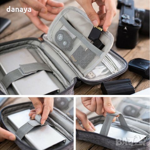 1541 Малък несесер за USB кабели органайзер за флаш карти слушалки аксесоари, снимка 5 - Калъфи, кейсове - 29280839