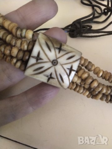 Чокър колие естествени слонова кост и кожа НАМАЛЕНИЕ , снимка 3 - Колиета, медальони, синджири - 42808938