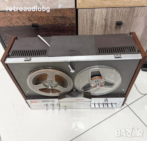 🔊Ретро ролков магнетофон PHILIPS 4404 + капак - след пълен рекап - напълно възстановен🔊, снимка 3 - Декове - 49941924