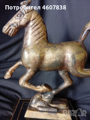 Скулптура  летящ кон бронз 18-19 см, снимка 7 - Статуетки - 52545277