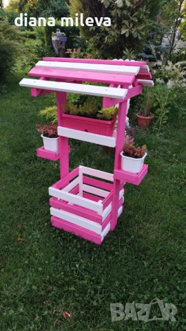 Дървен Кладенец в розово и бяло!!, снимка 1