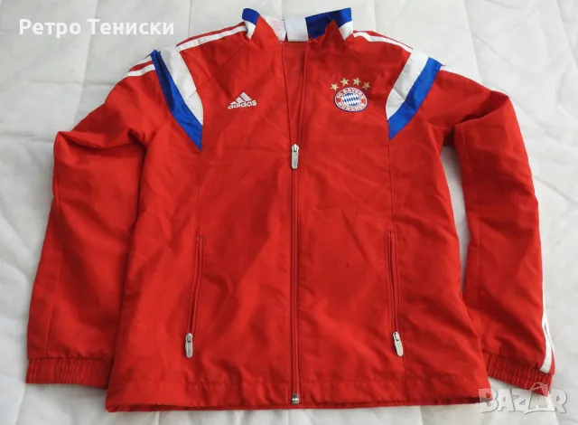 Яке на Байерн Мюнхен • тренировъчен модел • adidas • червено • размер S • сезон 2014 • Деца