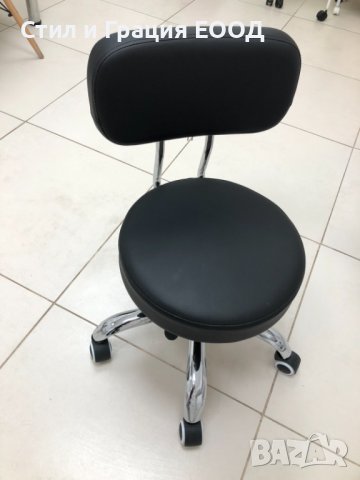 Козметичен стол - табуретка за педикюр A-007- 39/45 см - черна/бяла, снимка 11 - Педикюр и маникюр - 33684425