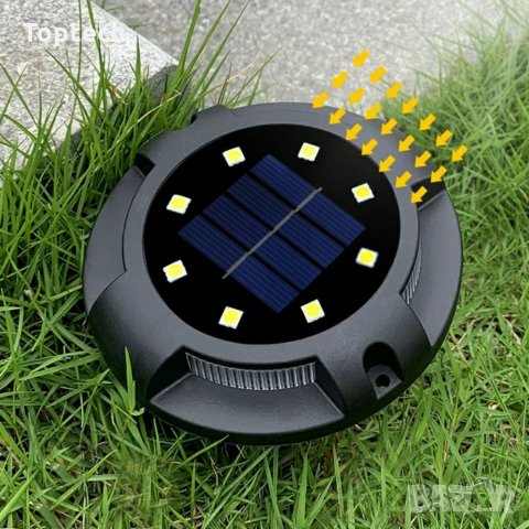 4 броя Соларни наземни лампи 8 LED слънчеви градински лампи IP67 Водоустойчиво пейзажно осветление, снимка 12 - Соларни лампи - 31367779