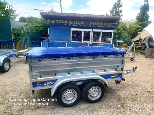 Туристическо ремарке VESTA LIGHT 23DA с допълнителни канати и плосък брезент