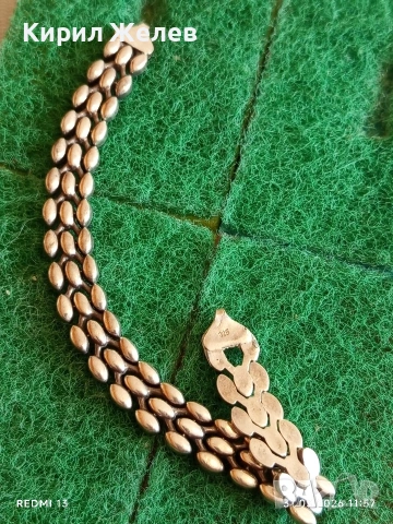 Сребърна гривна плетка тип пантерна винтидж стил майсторска изработка 54202, снимка 6 - Гривни - 54037820