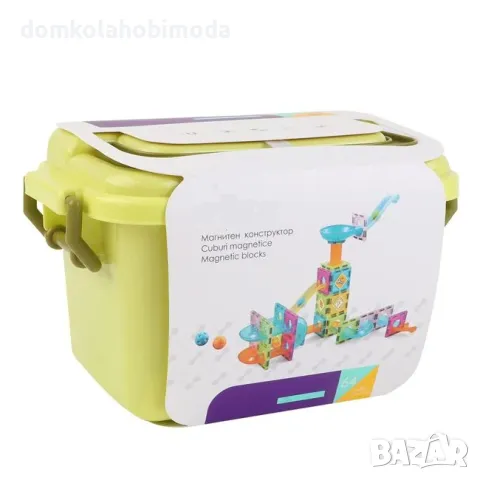 Магнитен конструктор писта за топчета, 64 части