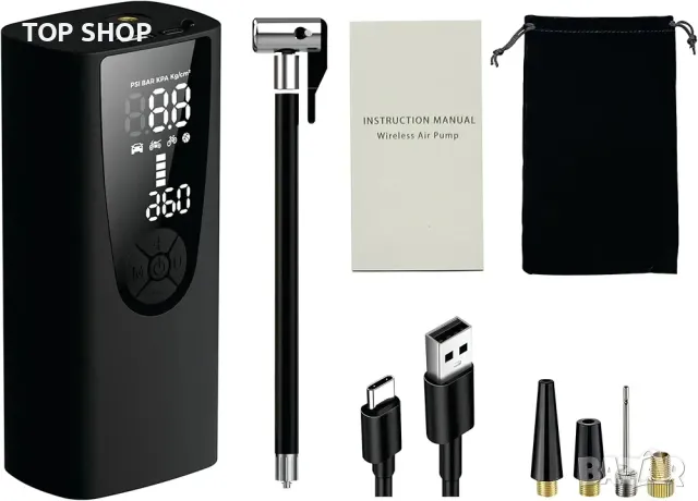 Преносим въздушен компресор Надстройка 20000mAh Помпа за гуми, снимка 7 - Аксесоари и консумативи - 48770531