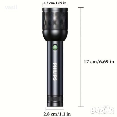 Далекобоен LED фенер PHILIPS SFL8168 – мощен, USB-C, с оптичен зум, снимка 2 - Къмпинг осветление - 52977963