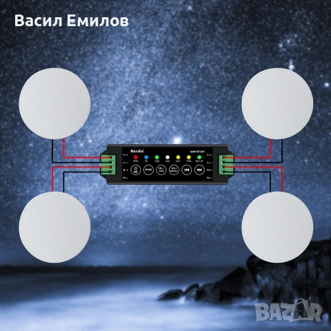 Herdio 4" Bluetooth таванни високоговорители 320 вата, 2-лентови, снимка 3 - Bluetooth тонколони - 53961009