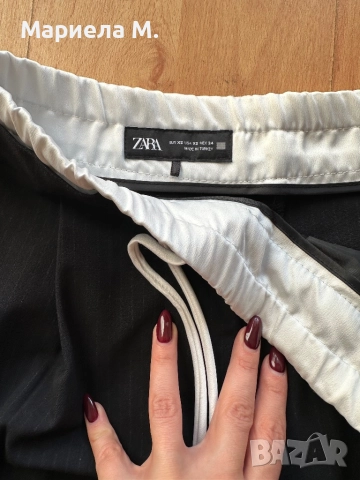 Zara панталон, XS, като нов, тъмно синьо райе, снимка 3 - Панталони - 52401106