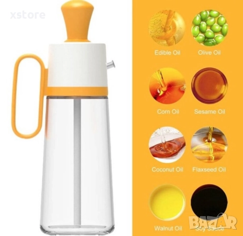 Бутилка с капкомер за олио, оцет и сосове заедно със 630 мл диспенсър за зехтин със силиконова четка, снимка 5 - Други стоки за дома - 52699550