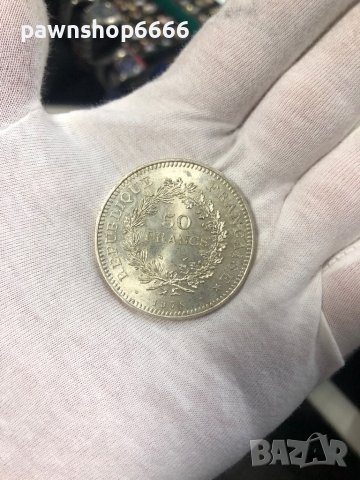 Сребърна монета Франция 50 франка 1978 Херкулес, снимка 3 - Нумизматика и бонистика - 40498360