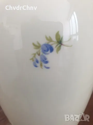 ALKA Bavaria Meissen 23см/АЛКА Бавария Майсен стара немска порцеланова ваза с капак-урна, снимка 11 - Вази - 55876499