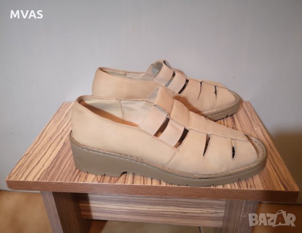 Нови кожени ежедневни обувки бежови 37 номер, снимка 2 - Дамски ежедневни обувки - 29268052