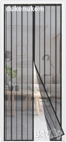 Магнитна мрежа против комари 80x220 см – за врата, черна