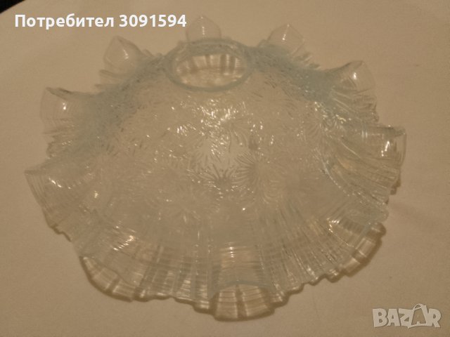 френско стъкло за лампа полюлей 1900г, снимка 3 - Антикварни и старинни предмети - 40825491