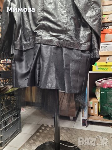 кожено дамско яке, екстравагантно с тюл МАКСИ мода- XXXL, снимка 2 - Якета - 42414101