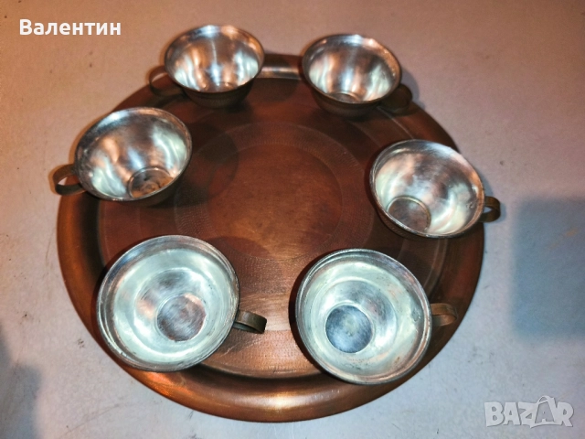 Бакърен сервиз 26, снимка 4 - Антикварни и старинни предмети - 52541384